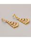 Fashion Gold Bronze Zirconium Scallop Drop Earrings