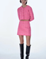 Fashion Pink Textured Knitted Skirt