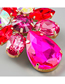 Fashion Rose Red Alloy Diamond Drop Earrings