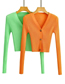 Fashion Orange Knitted Button-down V-neck Cardigan