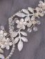 Fashion Silver Alloy Rhinestone Leaf Flower Hair Comb