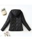 Fashion Black Fleece Hooded Embroidered Coat