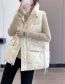 Fashion Creamy-white Polyester Shiny Down Vest Jacket