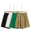 Fashion Green Cotton Crinkled High-rise Wide-leg Shorts