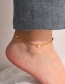 Fashion Rose Gold Titanium Steel Inlaid Zirconium Round Number Anklet
