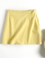 Fashion Yellow Polyester Solid Color Irregular Skirt