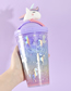 Fashion Purple Unicorn Double Layer Plastic Water Cup