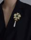 Fashion Flowers Alloy Set Pearl Flower Brooch