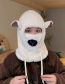 Fashion Milk White (single Mask) Imitation Rabbit Fur Geometric Mask