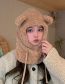 Fashion Beige (single Cap) Lamb Wool And Bear One-piece Scarf And Hood Set