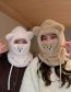 Fashion Beige (set Of Two) Lamb Wool Bear One-piece Mask Scarf Hood Set
