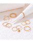 Fashion Gold Alloy Diamond Geometric Ring Set
