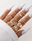 Fashion Gold Alloy Flower Butterfly Twist Leaves Hollow Ring Set