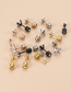 Fashion Rose Gold 6mm Stainless Steel Slim Rod Set Zirconium Pierced Stud Earrings