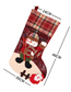 Fashion 66 Large Elk Christmas Socks Fabric Check Patchwork Christmas Socks