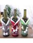Fashion Lapel Green Christmas Elk Knitted Plush Wine Bottle Cover