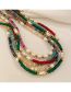 Fashion 1# Red Geometric Natural Stone Beaded Necklace