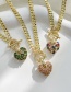 Fashion Pink Copper Inlaid Zirconium Heart Ot Buckle Pendant Twist Chain Necklace