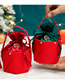 Fashion Red Felt Bucket + Christmas Green Flannel Bag Flannel Drawstring Hair Sticky Bucket Portable Gift Bag