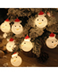 Fashion Snowman Head 2 Meters 10 Head String Lights - Warm White (battery) Led Santa Snowman String Lights (charged)