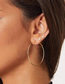 Fashion Gold 40mm Titanium Steel Geometric Round Earrings