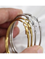 Fashion Gold 50mm Titanium Steel Geometric Round Earrings
