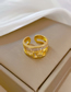 Fashion Gold Bronze Zirconium Geometric Double Open Ring