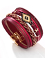 Fashion Red Rice Bead Woven Eye Diamond Magnetic Buckle Multilayer Bracelet