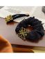 Fashion Black - Hair Tie Metal Label Fabric Crinkle Headband