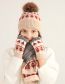 Fashion Red Triangle [three-piece Set] Acrylic Triangle Print Knit Five-finger Gloves Scarf Pullover Hat Set