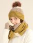 Fashion Rice + Khaki + Yellow [three-piece Set] Acrylic Knit Striped Five Finger Gloves Scarf Pullover Hat Set