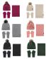 Fashion Pink Three-piece Suit Three-piece Set Of Solid Color Wool Knitted Five-finger Gloves Hooded Hat And Scarf
