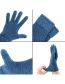 Fashion Black + Blue + Plum Red Chenille Knit Touch Screen Gloves