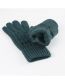 Fashion Navy Blue Knitted Five-finger Gloves