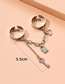 Fashion Silver Alloy Key Small Lock Chain Link Ring