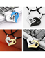 Fashion Gold+silver Alloy Diamond Stitching Heart Bead Chain Double Layer Necklace