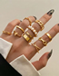 Fashion 4# Alloy Set Pearl Geometric Chain Ring Set
