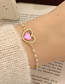 Fashion Gold Alloy Peach Heart Pearl Bracelet