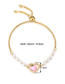 Fashion Gold Alloy Peach Heart Pearl Bracelet