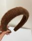 Fashion 6# Hairband - Brown Hair Plush Flat Wide Headband
