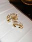 Fashion Ring - Gold (true Gold Plating) Geometric Zirconium Alphabet Open Ring