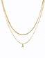 Fashion M White Gold Single Layer Titanium Diamond Alphabet Snake Bone Chain Necklace