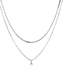 Fashion Z White Gold Single Layer Titanium Diamond Alphabet Snake Bone Chain Necklace
