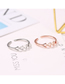 Fashion White K Solid Copper Openwork Triangle Open Ring