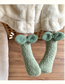Fashion Bean Green Bow Coral Fleece Bow Cartoon Floor Socks