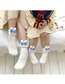 Fashion Blue Bow Coral Fleece Bow Floor Socks