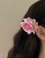 Fashion Duckbill Clip - Pink (can Be Used As A Brooch) Fabric Rose Hair Clip
