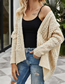 Fashion Creamy-white Solid Color Doll Sleeve Knit Cardigan Jacket