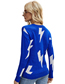 Fashion Blue Acrylic Lightning Jacquard Crew Neck Pullover Sweater