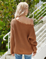 Fashion Brown Off-the-shoulder Knitted Pullover Sweater